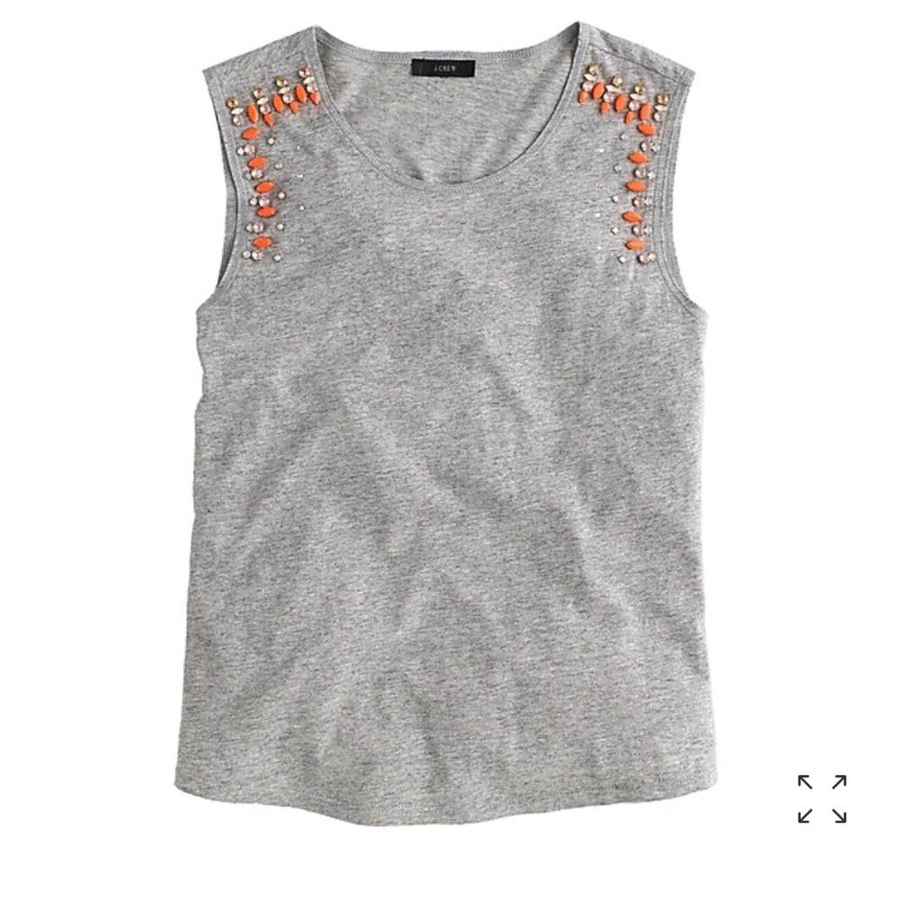 J. Crew Mixed Stone Muscle Tank Top Gray NWT Sz S